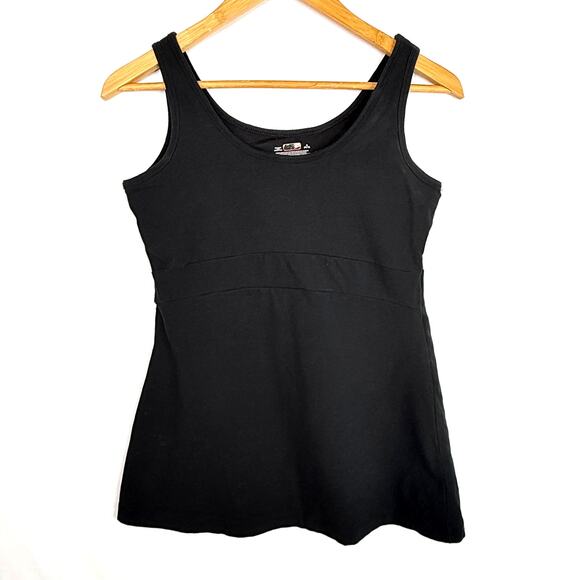Danskin Black Built In Bra Empire Waist Tank Top Small - Picture 1 of 5